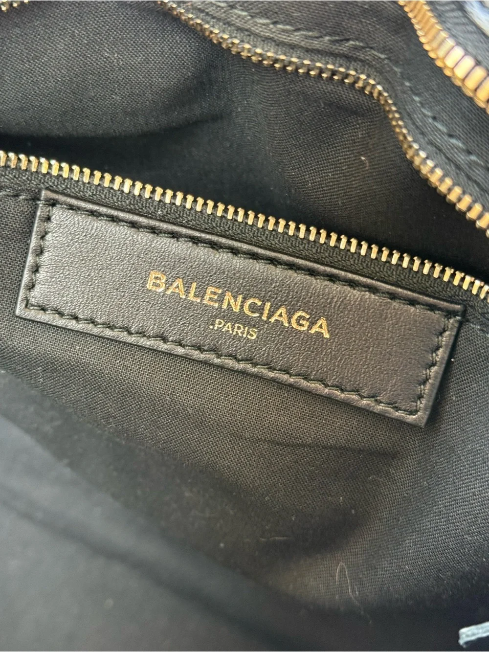 Balenciaga Black Croc-Embossed Lamb Leather City Bag